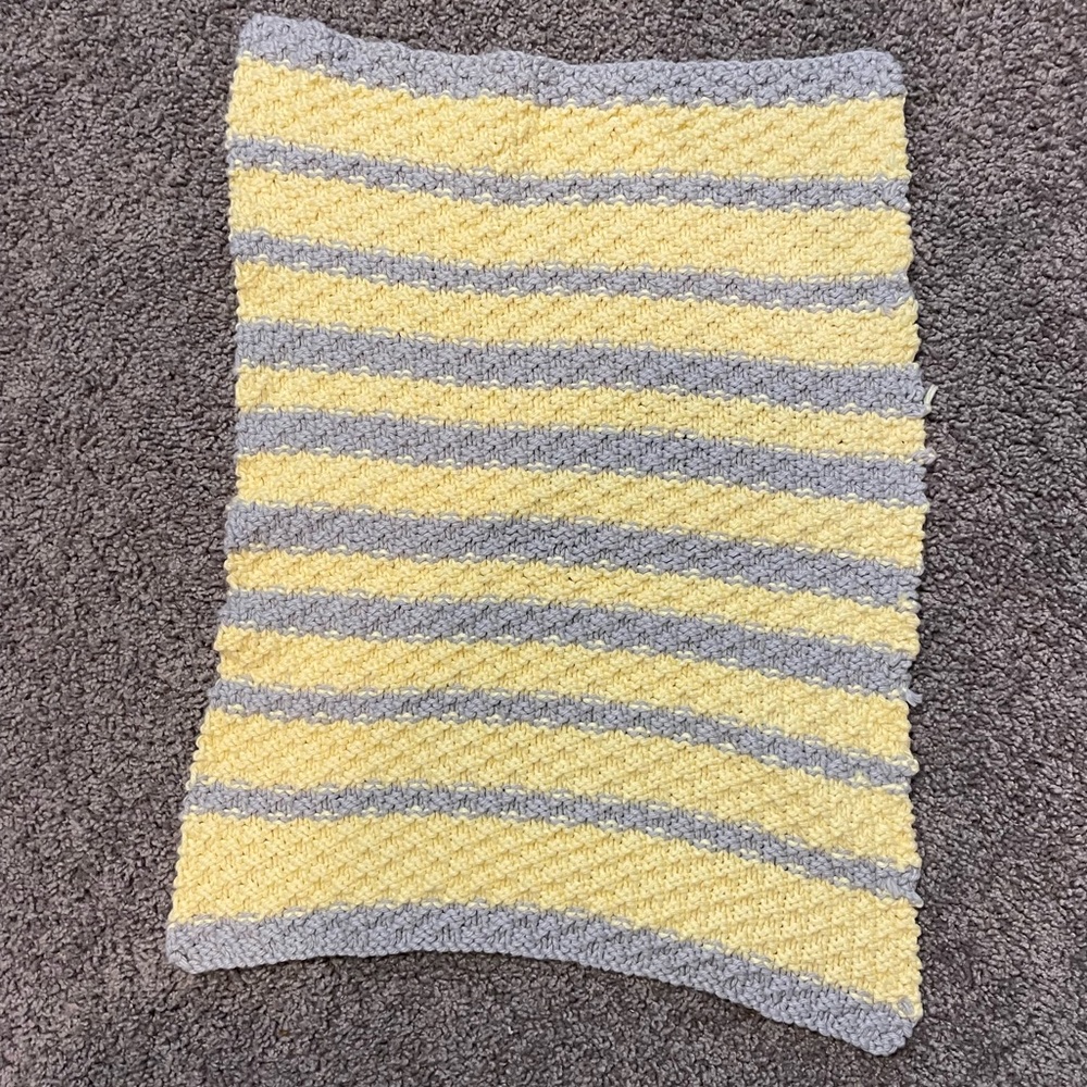 Yellow and Grey Crochet Baby Blanket